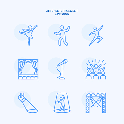 아이콘 문화 예술 모션 조명 그래픽 공연 무대 춤 군중 발레 마이크 기획사 2D아이콘 AI파일 음향기기 회사 문화예술 사람 이벤트 파일형식 벡터
