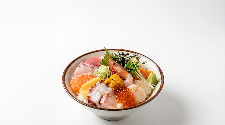 JPG 편집이미지 그릇 음식 재료 밥 어류 요리 식사 해조류 고추냉이 해산물 냅킨 덮밥 회덮밥 카이센동 편집실사 AI포토 AI콘텐츠 식기 수중동물 양념 해양식물 CG 일본음식 파일형식