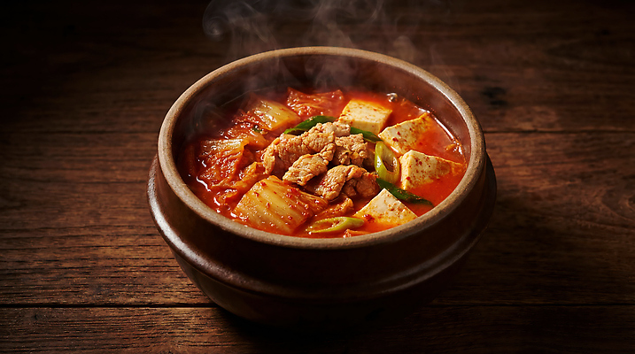 JPG 편집이미지 한식 음식 채소 재료 아침 육류 요리 주방 식사 저녁 매움 국물 돌솥 김치찌개 끓이기 돼지고기김치찌개 편집실사 AI포토 AI콘텐츠 주간 식재료 모션 맛 야간 찌개 CG 파일형식