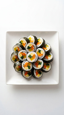 JPG 편집이미지 접시 한식 음식 백그라운드 채소 재료 밥 요리 원형 김밥 정리 간편조리식품 편집실사 AI포토 AI콘텐츠 도형 식기 CG 파일형식