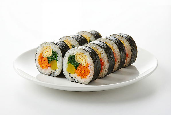 JPG 편집이미지 접시 한식 음식 채소 재료 밥 흰색 김밥 먹거리 배급 편집실사 AI포토 AI콘텐츠 식기 컬러 CG 파일형식