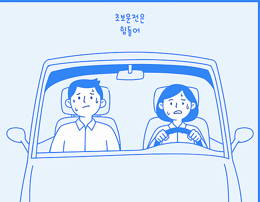 여자 남자 감정 도로 교통 일러스트 자동차 스트레스 표정 사람 운전 도전 체험 불안 긴장 초보 초보운전 국내일러스트 AI파일 길 육상교통 컨셉 교통시설 모션 파일형식 벡터