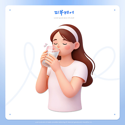 PSD 편집이미지 캐릭터 손 여자 음료 백그라운드 잔 건강 생활 물 파란색 마시기 흰색 오브젝트 피부관리 수분_꽃가루 편집3D 자연요소 식기 컬러 모션 사람 신체부위 뷰티 3D 파일형식