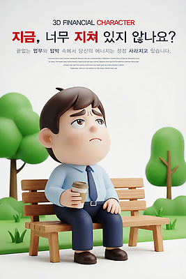 PSD 나무 편집이미지 캐릭터 공원 감정 커피 생각 벤치 자연 표정 피곤 사람 앉기 직장인 고민 번아웃증후군 편집3D 식물 직업 공공시설 음료 컨셉 의자 모션 3D 사회이슈 생태계 파일형식