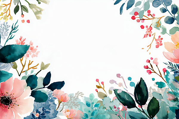 JPG 식물 디자인 꽃 화초 예술 컬러 백그라운드 잎 일러스트 자연 생명 수채화 프레임 장식 공예 그림 화사함 핸드메이드 국내일러스트 AI일러스트 AI콘텐츠 컨셉 취미 생태계 파일형식