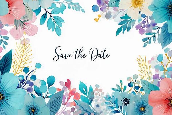 JPG 식물 디자인 기념일 꽃 컬러 일러스트 결혼식 수채화 프레임 사랑 이벤트 장식 축제 날짜 계획 약속 초대장 조화 생동감 창의성 국내일러스트 AI일러스트 AI콘텐츠 감정 결혼 컨셉 카드_감사 파일형식