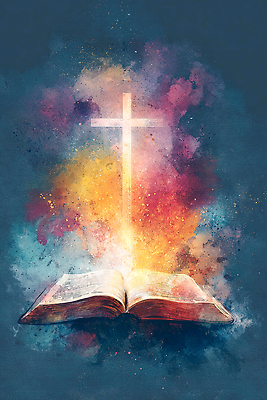 JPG 감정 기독교 종교 예술 상징 컬러 십자가 일러스트 불꽃 창조 라이프 빛 믿음 성경 희망 기도 표현 메시지 국내일러스트 AI일러스트 AI콘텐츠 종교용품 불 생활 파일형식