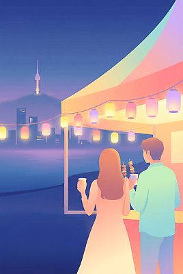 JPG 음료 야경 일러스트 모션 탁자 디저트 조명 거리 서울 대화 여러명 노을 축제 식사 만남 스탠드 시간 분위기 동료 즐거움 한강 전망대 야시장 국내일러스트 AI일러스트 AI콘텐츠 자연요소 감정 음식 가구 다수 컨셉 관계 한국 말하기 사람 시장 야간 랜드마크 파일형식 풍경_경치