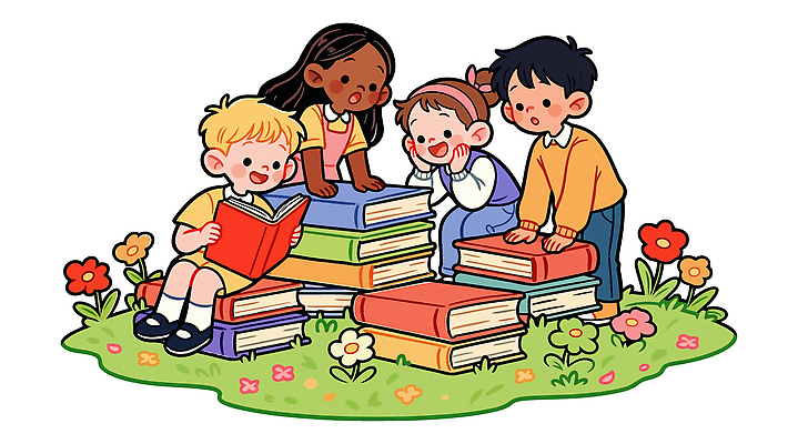 공원 교육 꽃 감정 어린이 컬러 일러스트 모션 놀이 이야기 웃음 책 친구 학습 독서 꿈 모임 놀이터 즐거움 이미지 상호작용 국내일러스트 AI파일 식물 공공시설 관계 표정 사람 파일형식 벡터