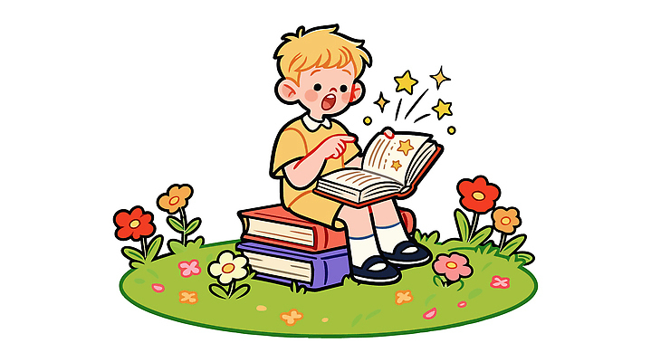 꽃 행복 어린이 일러스트 학교 모션 상상 자연 아침 이야기 소년 책 여름 독서 정원 꿈 놀이터 집중 즐거움 오후 국내일러스트 AI파일 주간 식물 계절 교육 남자 감정 컨셉 놀이 사람 생태계 파일형식 벡터