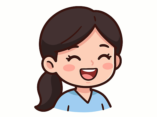 캐릭터 긴머리 디자인 행복 얼굴 어린이 예술 일러스트 표정 미소 웃음 소녀 파란색 머리카락 귀여움 그림 단순화된 도우미 국내일러스트 AI파일 헤어스타일 여자 감정 컬러 컨셉 사람 신체부위 머리 파일형식 벡터