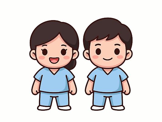 캐릭터 여자 남자 일러스트 모션 대화 웃음 두명 친구 귀여움 환경 깨끗함 간호사 의료진 의사 즐거움 정리 도우미 국내일러스트 AI파일 직업 감정 컨셉 의학 관계 표정 말하기 사람 파일형식 벡터