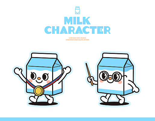 캐릭터 디자인 일러스트 장신구 모션 지팡이 그래픽 친구 걷기 기쁨 우유 표현 메달 즐거움 만들기 손흔들기 시상식 일러캐릭터 AI파일 감정 관계 유제품 상_상패 파일형식 벡터