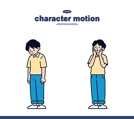 캐릭터 손 디자인 남자 감정 얼굴 포즈 일러스트 모션 놀람 슬픔 표현 그림 스토리 국내일러스트 AI파일 표정 사람 신체부위 파일형식 벡터