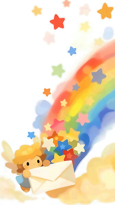 JPG 행복 별 어린이 컬러 무지개 일러스트 상상 하늘 날리기 천사 사랑 기쁨 꿈 편지 즐거움 그림 소원 마법 천국 환상 국내일러스트 AI일러스트 AI콘텐츠 자연요소 감정 컨셉 모션 사람 파일형식