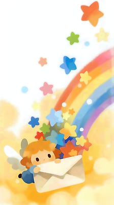 JPG 캐릭터 손 별 어린이 컬러 백그라운드 무지개 날개 일러스트 장난 상상 동화 천사 밝음 판타지 축제 아기 편지 즐거움 그림 환상 국내일러스트 AI일러스트 AI콘텐츠 자연요소 감정 컨셉 사람 신체부위 파일형식