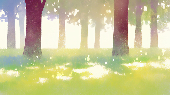 JPG 나무 컬러 일러스트 자연 아침 조명 풍경 초원 여름 빛 햇빛 평화 고요 안개 숲속 숲 장면 국내일러스트 AI일러스트 AI콘텐츠 주간 식물 계절 컨셉 날씨 태양 생태계 파일형식