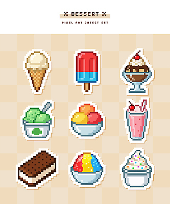 모양 디자인 음료 컬러 일러스트 아이스크림 디저트 초콜릿 달콤 과일아이스크림 밀크쉐이크 셔벗 초코바 디지털아트 픽셀 국내일러스트 AI파일 음식 맛 쉐이크 파일형식 벡터