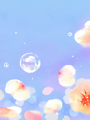 JPG 컬러 백그라운드 일러스트 자연 하늘 바람 풍경 여름 파란색 빛 벚꽃 방울 물방울 비눗방울 흐림 뷰티풀 산들바람 국내일러스트 AI일러스트 AI콘텐츠 자연요소 계절 꽃 날씨 장식 생태계 파일형식