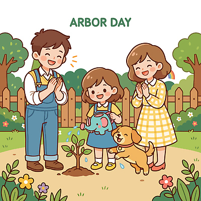 나무 식물 동물 기념일 꽃 행복 어린이 일러스트 가족 모션 자연 코끼리 웃음 환경 정원 물뿌리개 강아지 식목일 나무심기 식수 심기 국내일러스트 AI파일 감정 포유류 관계 표정 사람 이벤트 물 반려동물 개 생태계 파일형식 벡터