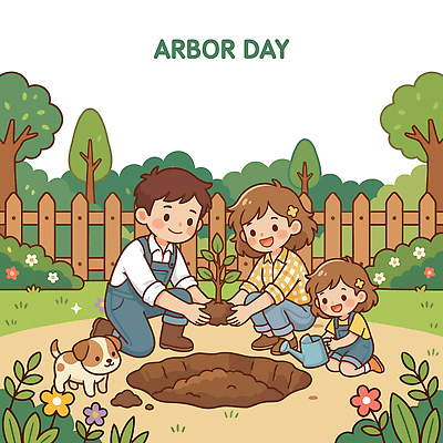 나무 식물 손 꽃 어린이 일러스트 가족 모션 자연 함께함 일상 물 부모 정원 흙 도구 강아지 식목일 일과 나무심기 국내일러스트 AI파일 자연요소 기념일 컨셉 관계 사람 라이프 신체부위 반려동물 개 생태계 심기 파일형식 벡터