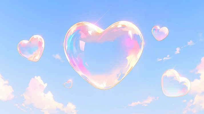 JPG 모양 구름 응시 감정 컬러 일러스트 자연 하늘 휴식 키스 사랑 풍경 빛 햇빛 여러개 거품 하트 표현 즐거움 상승 몽환 국내일러스트 AI일러스트 AI콘텐츠 자연요소 시선 다수 컨셉 태양 애정표현 생태계 파일형식