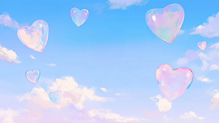 JPG 모양 구름 행복 감정 컬러 일러스트 자연 놀이 하늘 풍경 여름 반사 귀여움 하트 분위기 비눗방울 크기 장면 국내일러스트 AI일러스트 AI콘텐츠 자연요소 계절 컨셉 생태계 파일형식