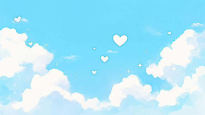 JPG 모양 구름 감정 예술 백그라운드 일러스트 자연 하늘 사랑 풍경 여름 파란색 빛 희망 하트 그림 청명 테마 국내일러스트 AI일러스트 AI콘텐츠 자연요소 계절 컬러 생태계 파일형식