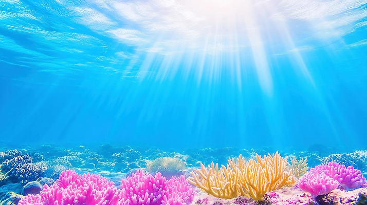 JPG 편집이미지 바다 햇빛 바닷속 수중 수중동물 수면 산호 산호초 생태계 이미지편집 AI컴퓨터그래픽 AI콘텐츠 동물 물 태양 수중식물 자포동물 파일형식
