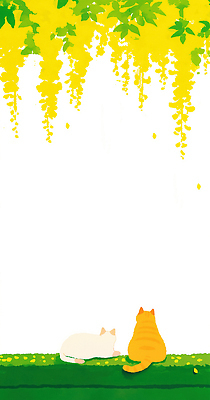 JPG 나무 식물 동물 꽃잎 일러스트 자연 놀이 휴식 초원 야외 여름 햇빛 귀여움 정원 고양이 원예 오후 국내일러스트 AI일러스트 AI콘텐츠 계절 꽃 컨셉 포유류 취미 반려동물 태양 생태계 파일형식