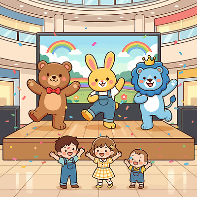 어린이 인형 무지개 일러스트 곰 가족 모션 이벤트 친구 유치원 공연 무대 춤 토끼 사자 어린이날 즐거움 쇼 색종이 국내일러스트 AI파일 자연요소 동물 교육 기념일 감정 종이 포유류 관계 문화예술 사람 반려동물 파일형식 벡터