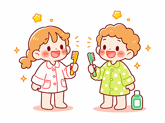 어린이 포즈 일러스트 가정 놀이 아침 함께함 건강 대화 미소 일상 친구 양치 치아 위생 칫솔 소중 즐거움 장면 치약 보건 국내일러스트 AI파일 주간 감정 컨셉 의학 관계 표정 말하기 사람 라이프 위생용품 청결 소화기관 파일형식 벡터