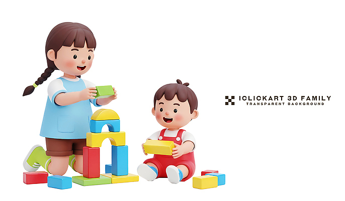 PSD 편집이미지 어린이 컬러 가족 놀이 협력 실내 소녀 소년 쌓기 탑 블록 게임 즐거움 창의성 편집3D 건축물 여자 남자 감정 관계 모션 사람 내부 3D 파일형식