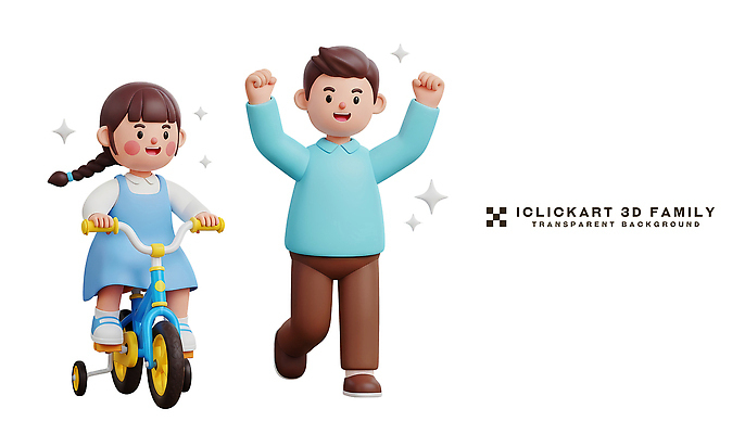 PSD 편집이미지 어린이 컬러 백그라운드 가족 모션 놀이 웃음 소녀 소년 운동 자전거 기쁨 표현 승차 즐거움 트라이크 편집3D 여자 남자 감정 교통수단 관계 표정 건강 사람 3D 바이크 파일형식