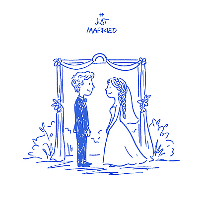부부 기념일 꽃 행복 신랑 일러스트 결혼식 남편 사랑 미소 장식 파란색 마주보기 귀여움 아내 축복 낙서 손그림 신랑신부 국내일러스트 AI파일 식물 커플 감정 신부_웨딩 컬러 결혼 컨셉 모션 표정 이벤트 파일형식 벡터
