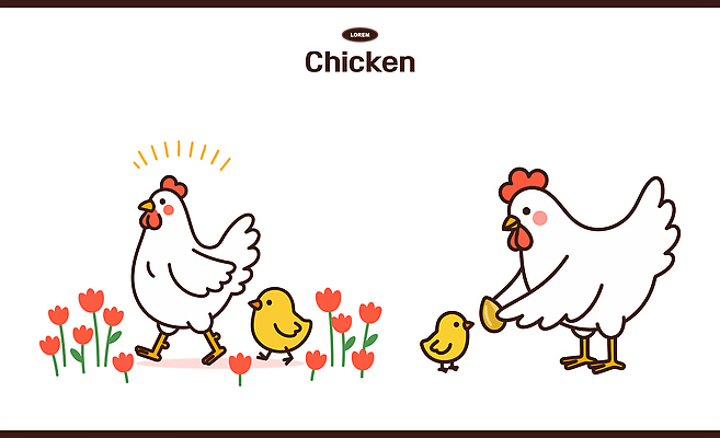 동물 꽃 새끼 꽃밭 농업 일러스트 가족 모션 자연 놀이 병아리 사랑 일상 농장 걷기 귀여움 식사 닭 먹이 장면 기르기 일러캐릭터 AI파일 식물 캐릭터 감정 산업 컨셉 관계 조류 라이프 생태계 돌봄 파일형식 벡터