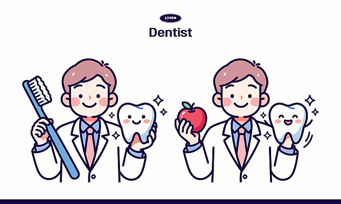 일러스트 건강 치과 관리 설명 미소 일상 치료 모형 환자 의사 치아 위생 칫솔 구강 사과 검사_조사 치과의사 예방 클리닉 예약 국내일러스트 AI파일 과일 의학 모션 표정 병원 라이프 위생용품 의료진 입 소화기관 파일형식 벡터