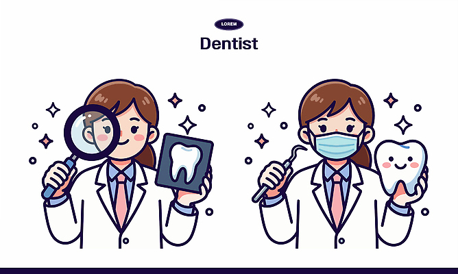 일러스트 의학 엑스레이 건강 치과 마스크 일상 치료 환자 의사 도구 치아 검사_조사 치과의사 예방 치과진료 소독 스케일링 전문 진료실 국내일러스트 AI파일 병원 라이프 진료 의료진 소화기관 파일형식 벡터