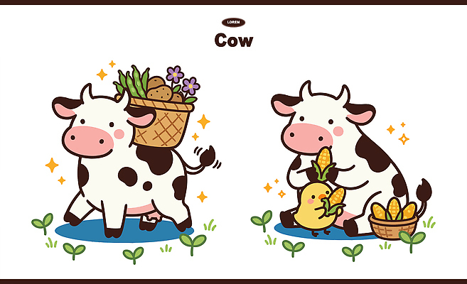 동물 행복 일러스트 자연 감자 병아리 옥수수 농작물 농장 바구니 걷기 귀여움 환경 농사 산책 수확 농촌 소 먹이 소캐릭터 송아지 일러캐릭터 AI파일 캐릭터 감정 새끼 동물캐릭터 컨셉 농업 채소 포유류 모션 조류 휴식 곡류 시골 생태계 파일형식 벡터