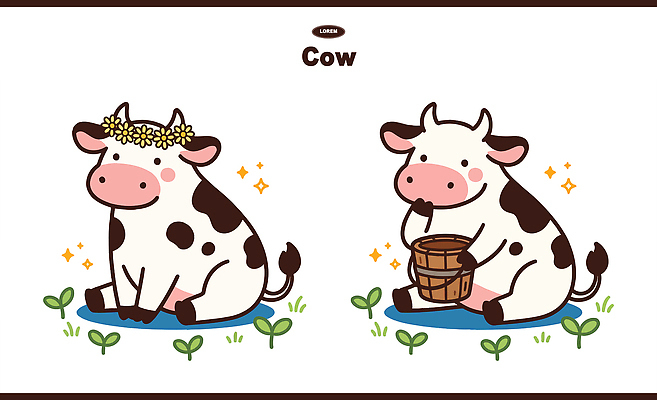 동물 캐릭터 꽃 음식 백그라운드 농업 일러스트 자연 통 앉기 일상 생활 농장 귀여움 우유 시골 소 붓기 제조 소캐릭터 송아지 일러캐릭터 AI파일 식물 산업 새끼 동물캐릭터 컨셉 포유류 모션 유제품 라이프 생태계 파일형식 벡터