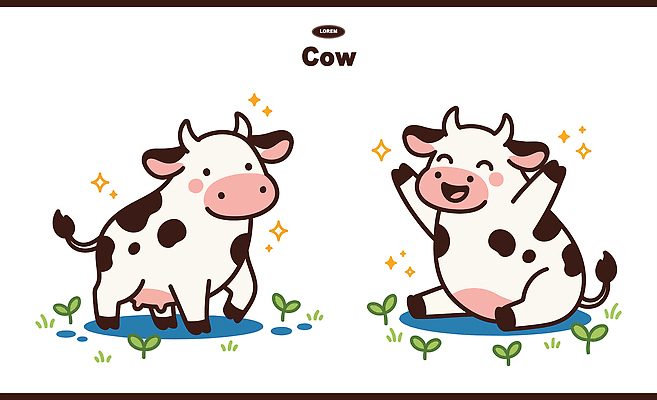 캐릭터 계절 감정 새끼 동물캐릭터 농업 포유류 모션 사람 풍경 소 야간 생태계 파일형식 벡터 물가 놀기 기쁨 동물 농장 자연 어린이 행복 단순화된 긍정적 여름 저녁 일러스트 일러캐릭터 AI파일 소캐릭터 송아지