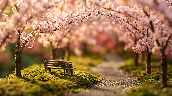 JPG 나무 편집이미지 공원 꽃 길 벤치 자연 조류 휴식 풍경 햇빛 봄 산책로 벚꽃 돌_바위 조경 이미지편집 AI컴퓨터그래픽 AI콘텐츠 식물 동물 계절 공공시설 컨셉 의자 태양 생태계 파일형식