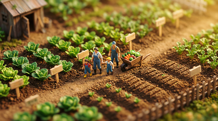 JPG 편집이미지 밭 농업 채소 과일 작업복 농장 바구니 수확 작업 농부 배추 배추밭 텃밭 이미지편집 AI컴퓨터그래픽 AI콘텐츠 직업 옷 산업 파일형식