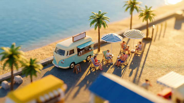 JPG 나무 편집이미지 음료 바다 여행 앉기 풍경 여러명 해변 여름 햇빛 공간 선탠 구매 즐거움 푸드트럭 이미지편집 AI컴퓨터그래픽 AI콘텐츠 식물 계절 감정 다수 모션 사람 쇼핑 태양 트럭 파일형식