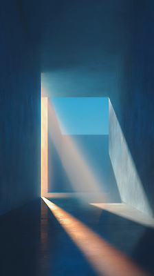 JPG 편집이미지 벽 하늘 조명 바닥 그림자 풍경 빛 반사 문 어둠 고요 공간 구조물 천장 이미지편집 AI컴퓨터그래픽 AI콘텐츠 건축 파일형식