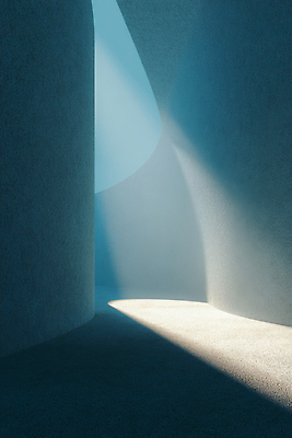 편집이미지 선 도움 감각 파일형식 AI콘텐츠 조명 공간 빛 그림자 통로 벽 부드러움 모던 디자인 그림 구출 곡선 이미지편집 JPG 고요 AI컴퓨터그래픽