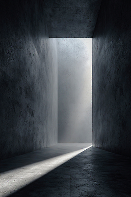 JPG 편집이미지 조명 실내 그림자 빛 어둠 고요 공간 원근감 회색 복도 구출 구조물 모던 조용 기하학 깊이 이미지편집 AI컴퓨터그래픽 AI콘텐츠 건축 뷰포인트 컬러 무늬 내부 도움 파일형식