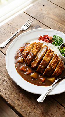 식기 음식 채소 식재료 뿌리채소 돈가스 CG 파일형식 AI콘텐츠 카레 식사 밥 일본음식 요리 레시피 양상추 토마토 감자 당근 육류 튀김 접시 편집실사 편집이미지 JPG 카레돈가스 AI포토