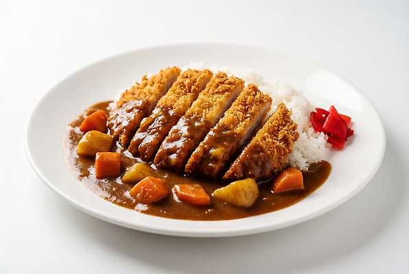 식기 음식 컨셉 식재료 돈가스 야간 CG 일본음식 파일형식 AI콘텐츠 가쯔돈 접시 육류 밥 채소 요리 식사 저녁 점심 맛 편집실사 편집이미지 JPG 카레 카레돈가스 AI포토