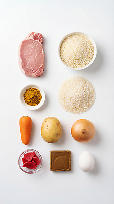 JPG 편집이미지 음식 식재료 재료 양파 감자 육류 요리 주방 계란 당근 쌀 준비 요리중 카레 스톡 카레돈가스 편집실사 AI포토 AI콘텐츠 채소 모션 곡류 뿌리채소 알 돈가스 CG 파일형식